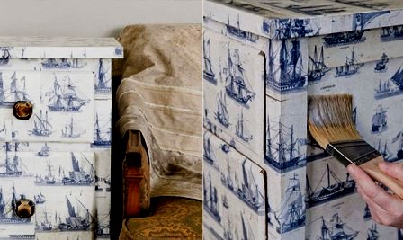 декупаж мебели обоями мастер-класс для новичков